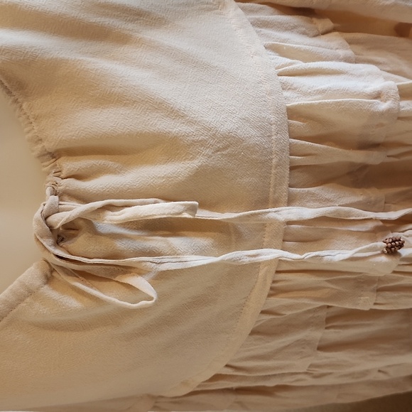 NWOT FREE PEOPLE SOMEWHERE SUNNY DROP WAIST Cream BEIGE Halter MAXI Dress XS - Picture 8 of 17